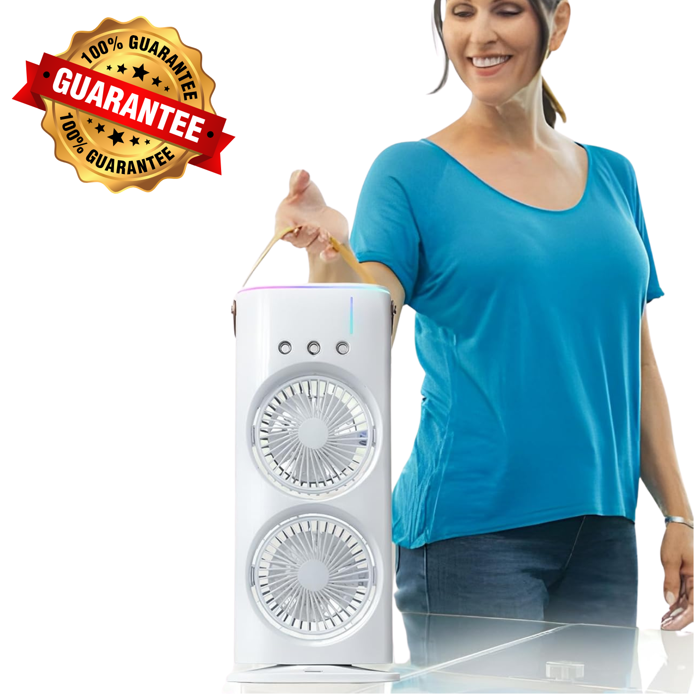 Mini Ventilateur Rechargeable 2-en-1 Air + Brume